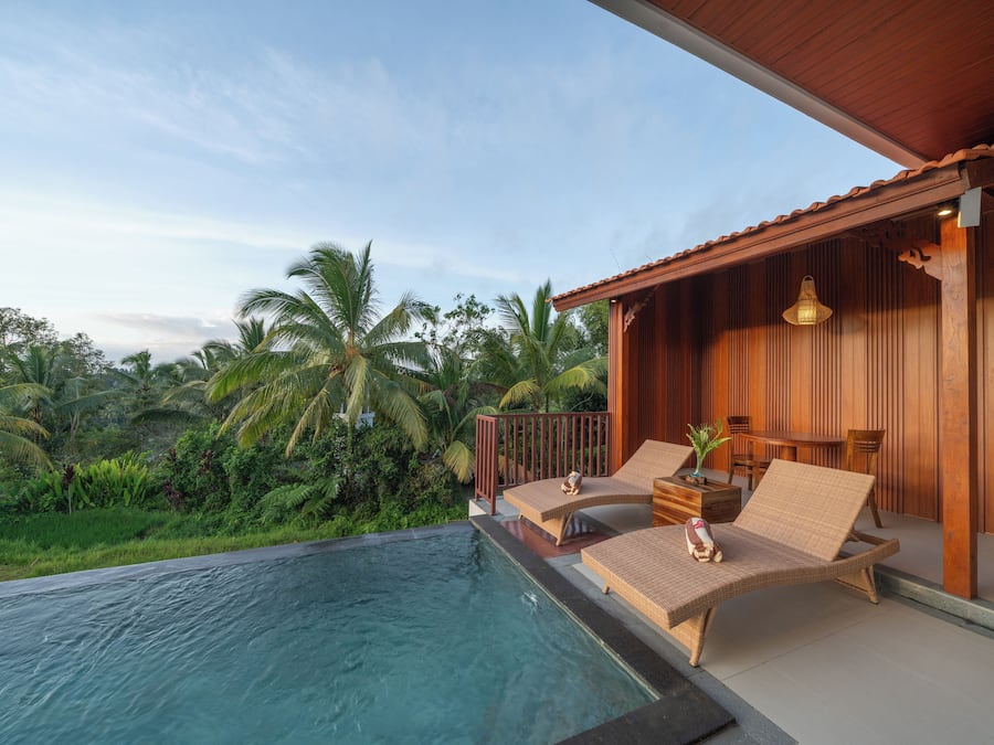 Vila superluxo, 1 cama King, piscina particular, vista para o pátio | Piscina