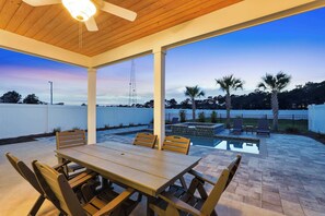 Outdoor dining - DT Panama Shores | Spacious 5BR Beach Home w/ Pool (Panama City Beach)
