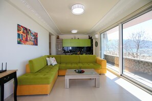 Family Apartment, Multiple Bedrooms, Sea Facing (Beach Front Terace) | Living area - Beach Front Terace (Qendër Vlorë)