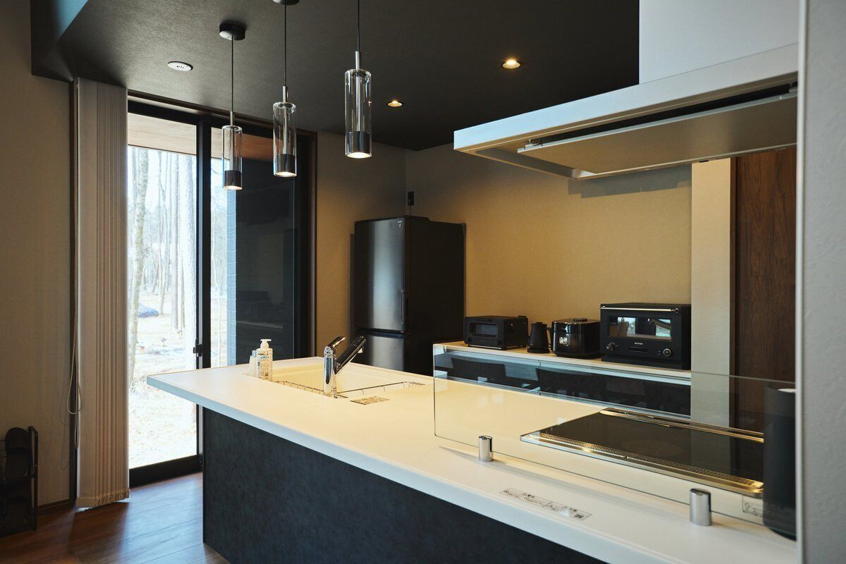 Fridge, microwave, oven, cookware/dishes/utensils