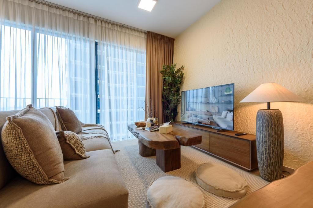 Appartement, vue piscine | Coin séjour