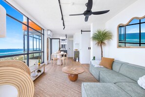 TV, books, offices - Pure Sunrise Oceanview 2BR Sub-Penthouse +Parking (Surfers Paradise)