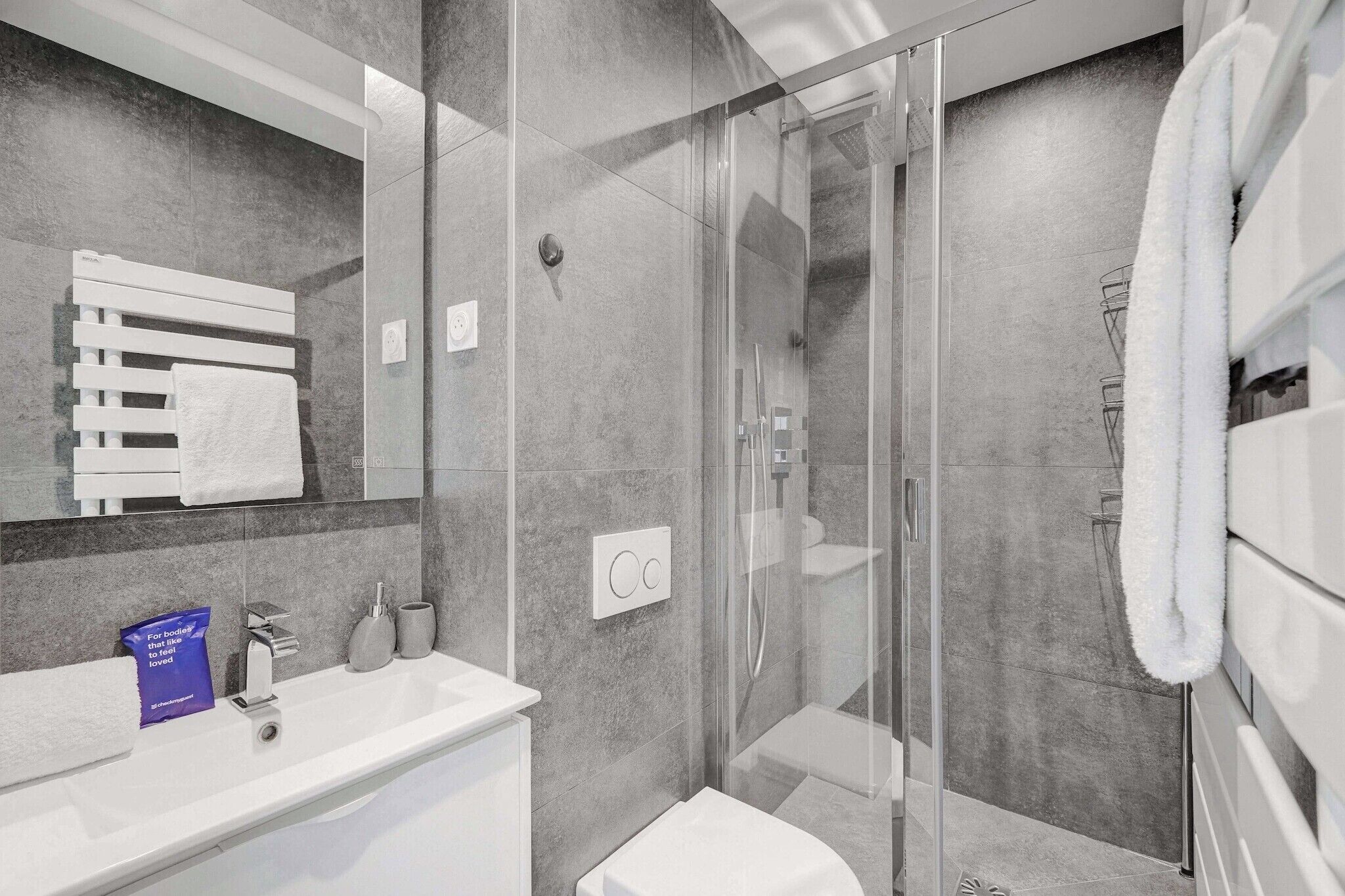 Hair dryer, towels
