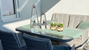 Outdoor dining - Spacious holiday apartment for 3 guests (90 m²) in Lorsch (Lorsch)