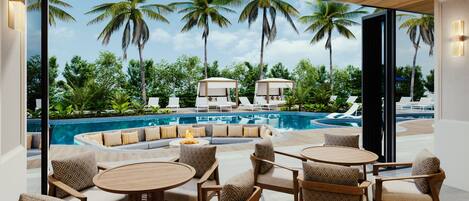 Outdoor pool, pool cabanas (surcharge)
