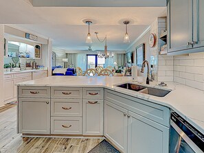 Fridge, microwave, oven, stovetop - Shipyard Village B- 23 Features Beautiful Views of the Ocean (Pawleys Island)