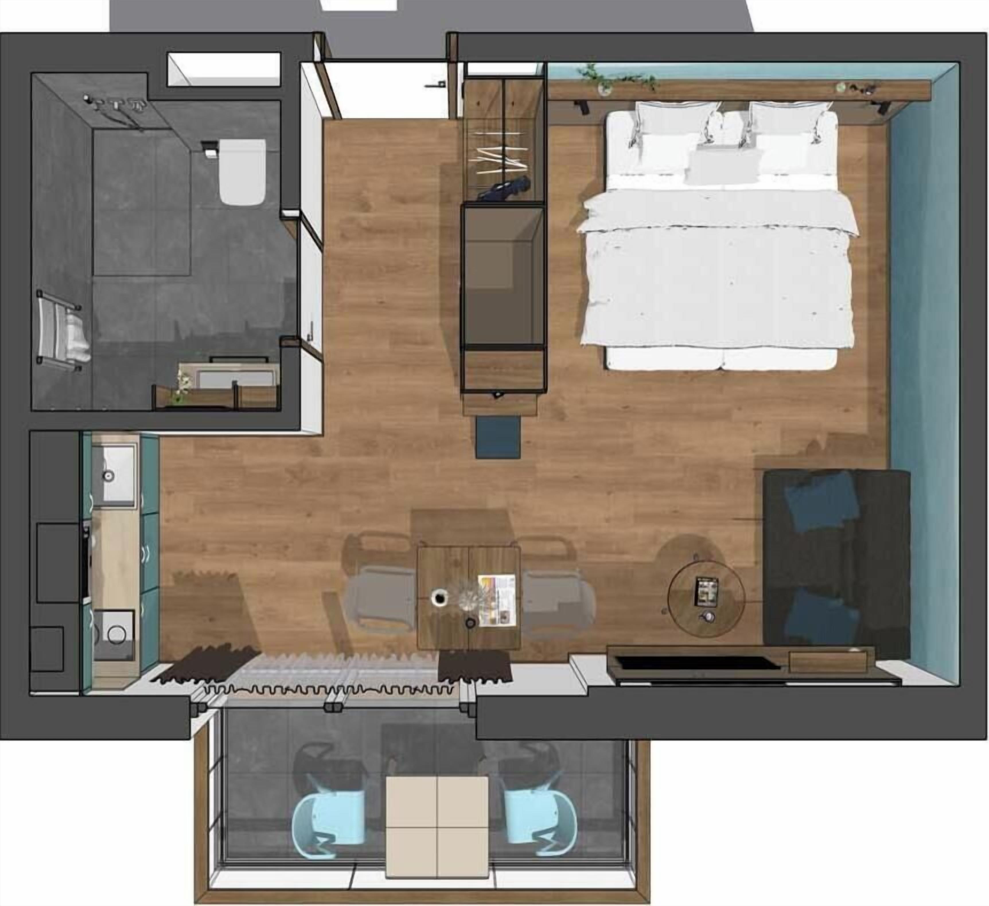 Comfort-Apartment, Balkon | Grundriss