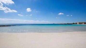 A beach with clear skies and calm waters.