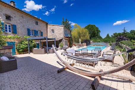 Pool. Renovated Silkworm Farm on a 20,000 m² Wooded Estate