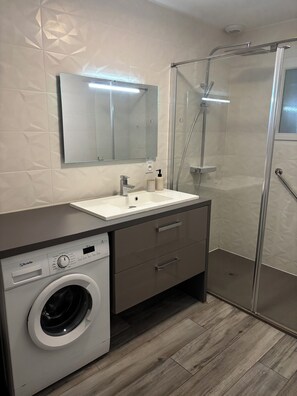 Shower, hair dryer, toilet paper - Apartment with garden 2 min from saint-Jean-Pied-de-Port (Ispoure)