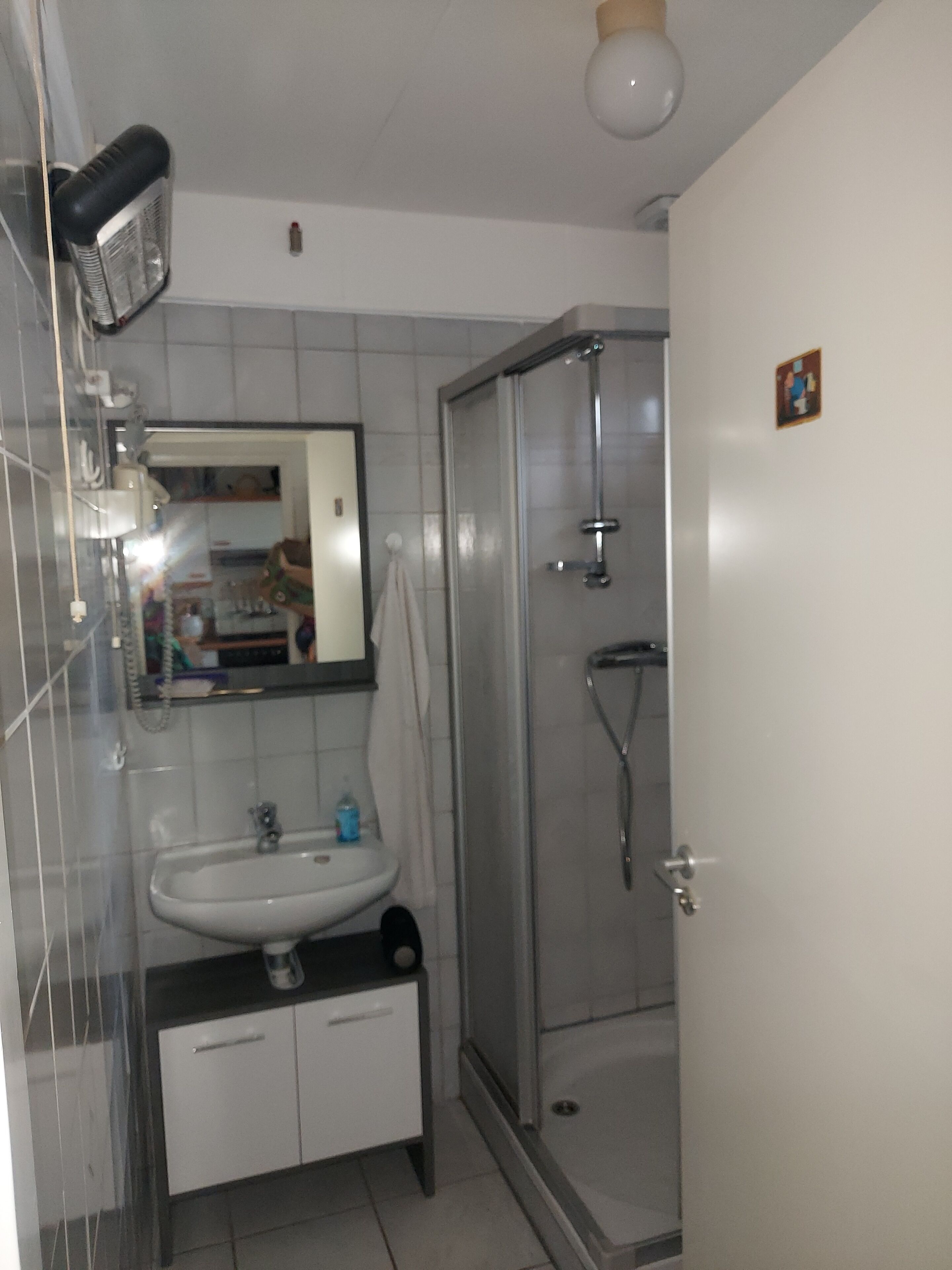 Shower, hair dryer