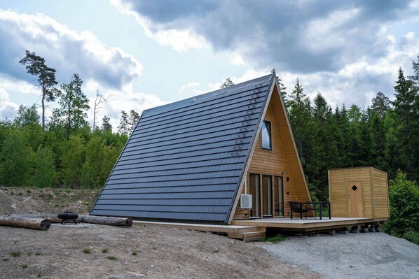 House, 2 Bedrooms, Balcony | Exterior - A Frame Cottage Surrounded by a Forest (Kallinge)