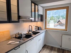 Fridge, microwave, stovetop, dishwasher