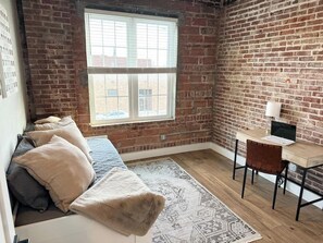 TV, fireplace, offices