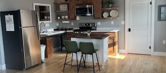 Unwind at De Jean Loft above Kickapoo Hardware in downtown La Farge!