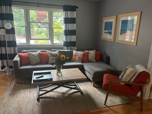 Living area - 2-bedroom condo in best part of Provincetown, amazing private outdoor spaces (Provincetown)