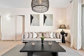 TV, offices - Garden Suites 52 Luxury Apartment in Puerto Banus with Mountain Views (Marbella)