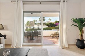 TV, offices - Garden Suites 52 Luxury Apartment in Puerto Banus with Mountain Views (Marbella)