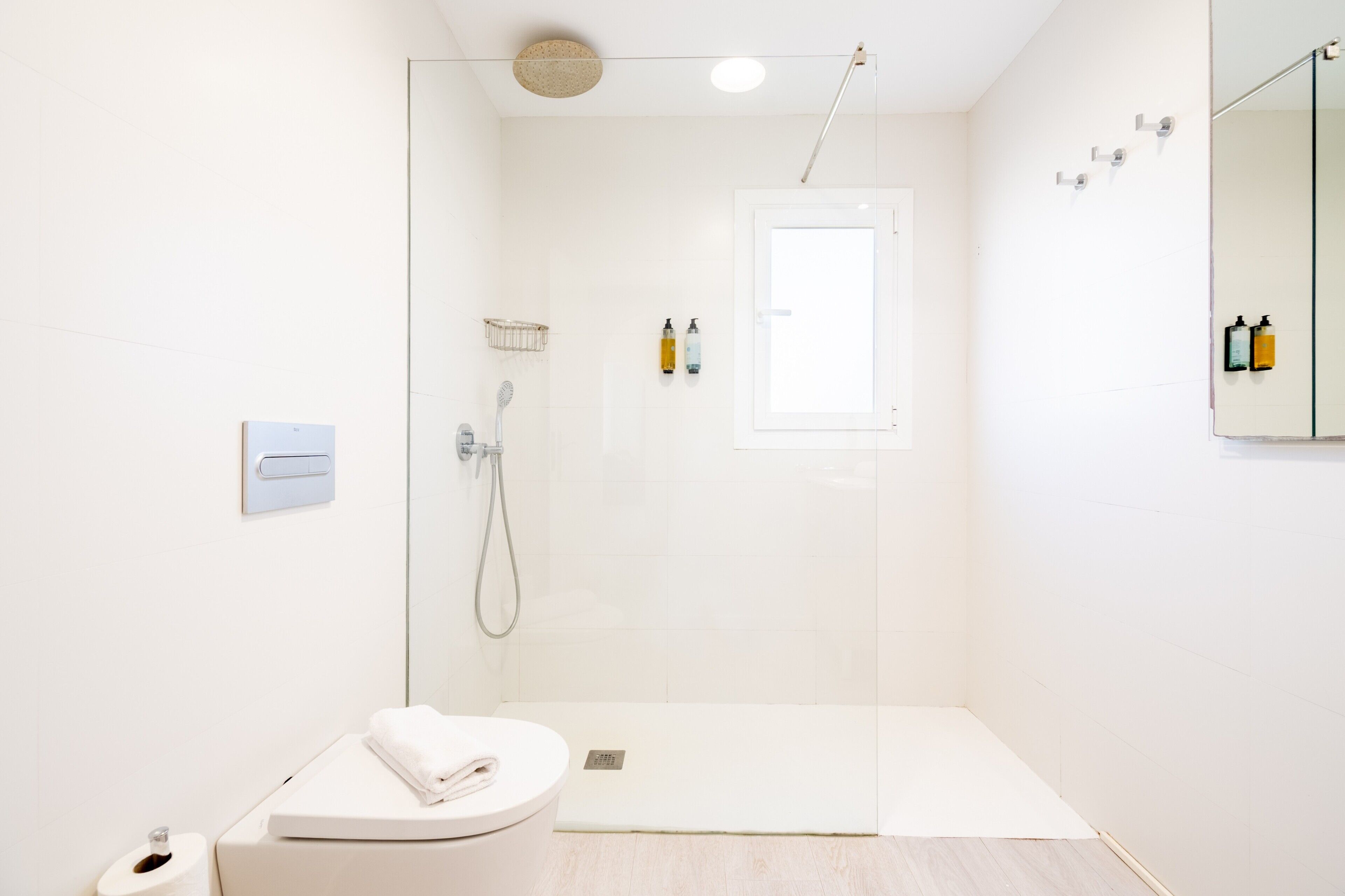 Dusche, Haartrockner, Handtücher
