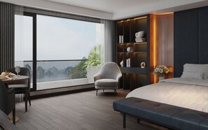 Honeymoon VIP Suite with Private Terrace | 起居区 | 43-英寸纯平电视 （配备有线频道）、壁炉