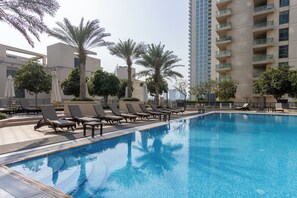 Pool - Chic High-Floor 1BR in The Greens | Skyline Views (Dubai)