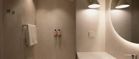 Douche, séchoir à cheveux, serviettes fournies