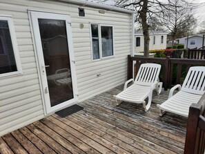 Terrace/patio - 47m2 mobile home with free wifi (Litteau)