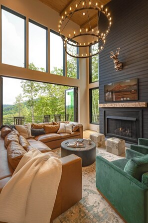 Smart TV, fireplace, video games, books