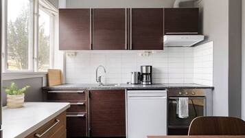 Fridge, oven, stovetop, dishwasher