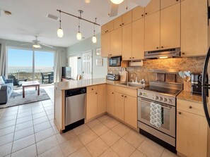 Fridge, microwave, stovetop, coffee/tea maker - Southern Sunshine, Beachfront Living  Fully Updated & Steps to the Sand (Navarre Beach)