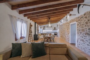 Smart TV, caminetto, tavolo da ping pong, impianto stereo