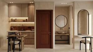 Studio Superior, bồn tắm | Bếp nhỏ riêng