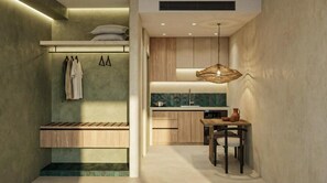 Studio Deluxe, baignoire | Armoire