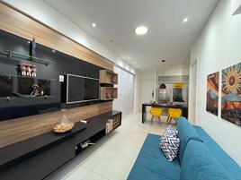 Deluxe apartman, erkély | Nappalirész