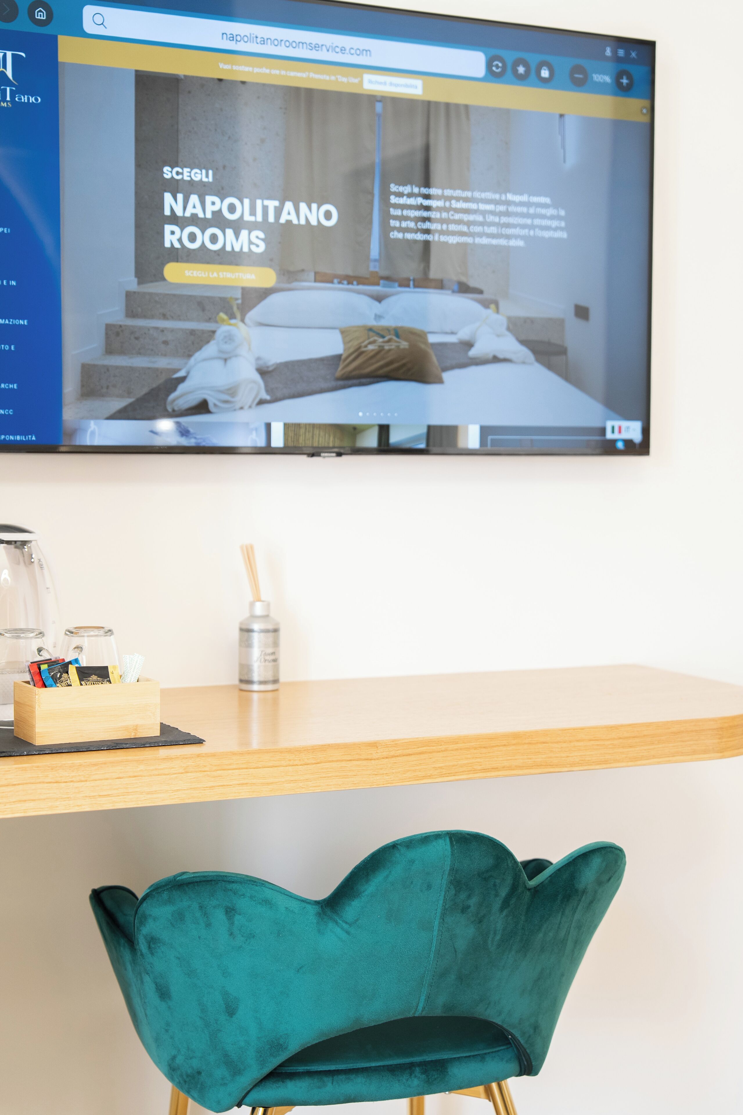 A computer screen displaying a hotel website with a room selection page.