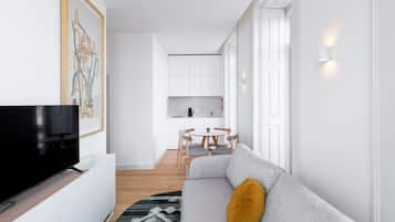 Deluxe-huoneisto, kaupunkinäköala | Oleskelualue