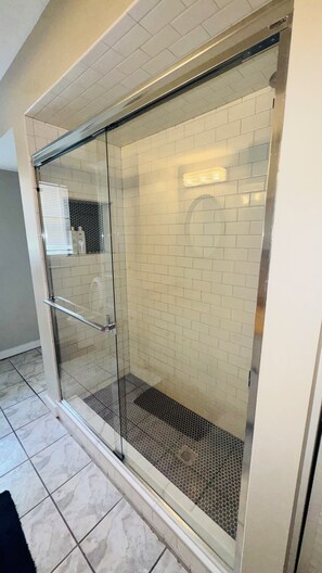 Shower, towels, soap, toilet paper - Spacious 3-bedroom house in central Houston with AC, wifi, on a gated property (Houston)