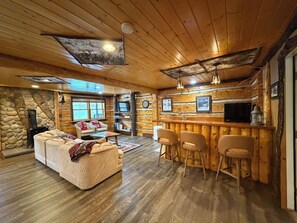 Interior - ADK Getaway with Private Beach Access, Hot Tub & Game Room, Walk to Mirror Lake (Lake Placid)
