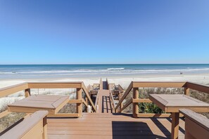 A wooden boardwalk leading to a beach with a clear sky. - Spyglass 17-New Rental with Pool Views, 2/2.5 with Bonus Room! Allows 2 Pets for Free! (St. Augustine)
