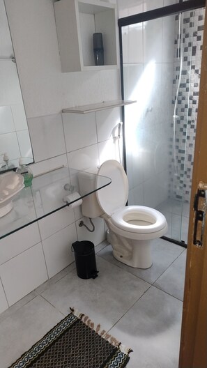 シャワー、石鹸、トイレットペーパー