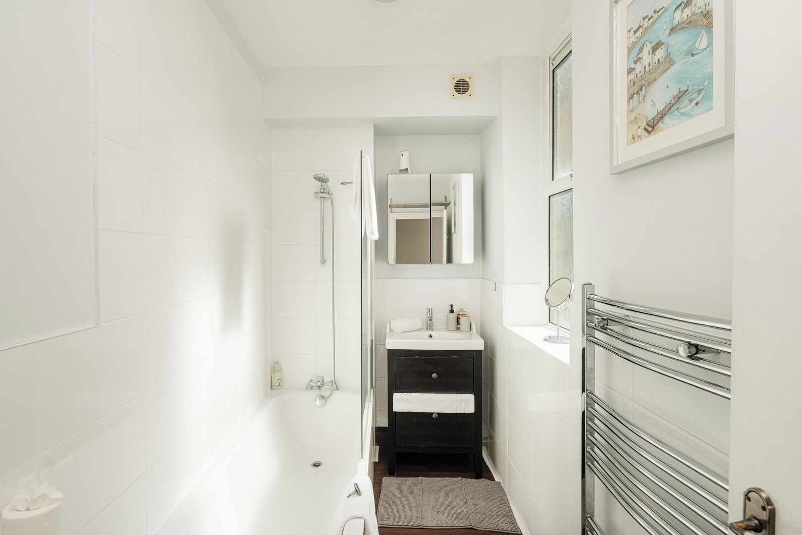 Hair dryer, towels