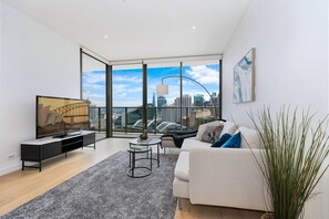 Living area - Luxury CBD 3BR | Pool, Fireworks Views (Haymarket)