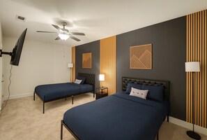 2 bedrooms, desk, iron/ironing board, travel cot