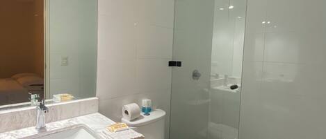 Serviettes fournies, savon, papier toilette