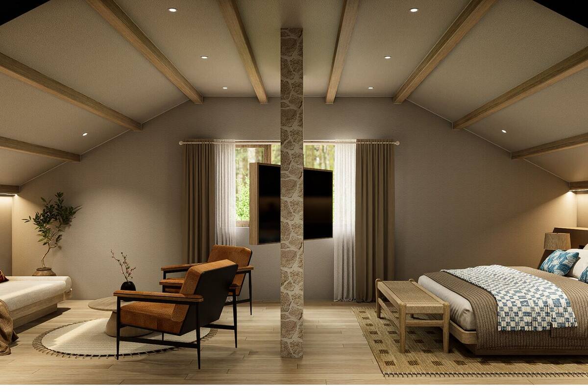 套房, 浴缸, 城市景觀