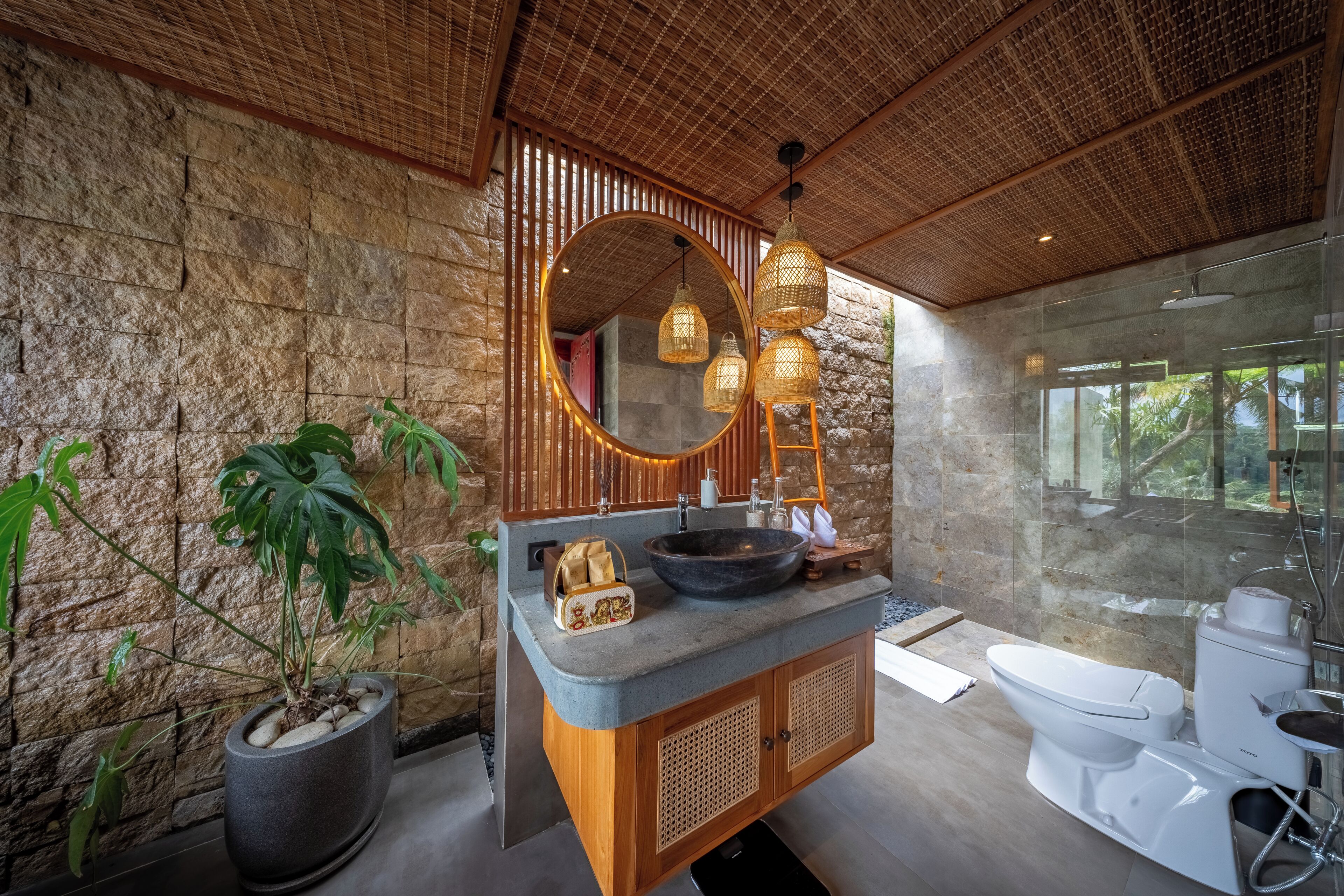 Villa, Poolblick | Badezimmer