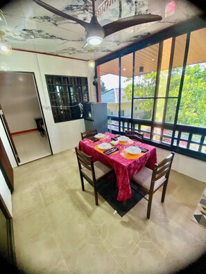 Dining - Lens Staycation Serene 2-BDR-1BR-KTCHN-Wifihouse with AC in peaceful Panabo (Panabo)