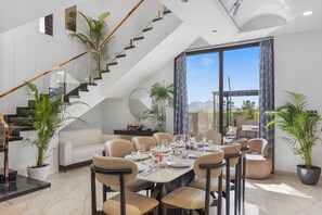 Deluxe Villa, Balcony, Garden View | Dining - ELIVAAS Shreya Blossom 4 BHK With Pool (Kavita)