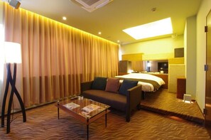 Premium Double Room, Smoking | Living area | TV - Blue Hotel OCTA - Adults Only  (Sapporo)