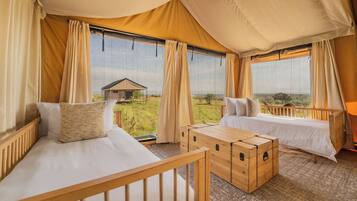 Familienzelt, Flussblick